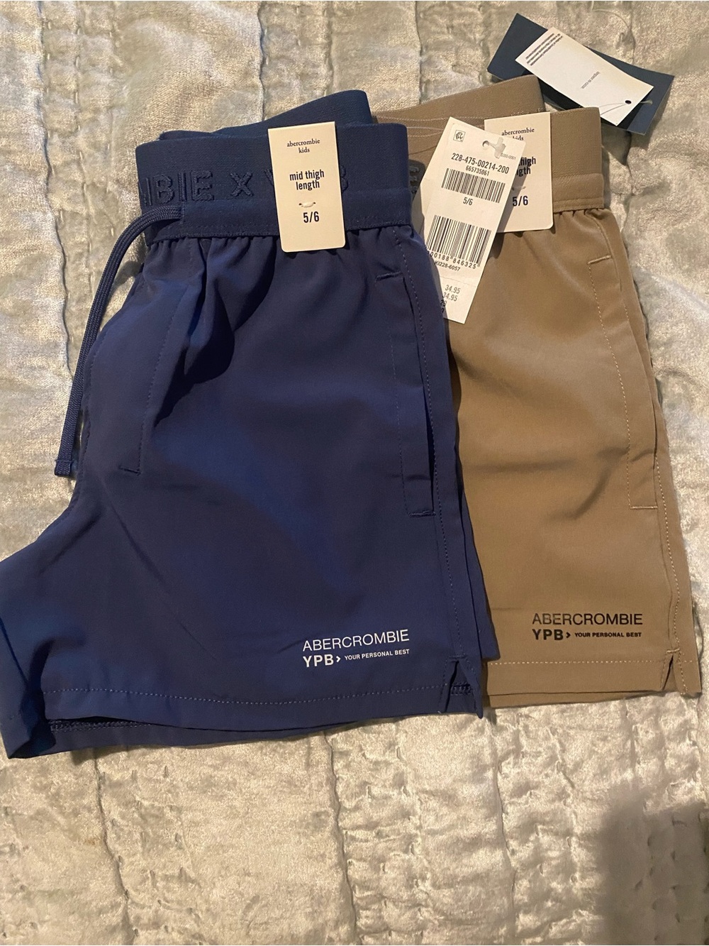 Abercrombie Drawstring Shorts - Navy & Olive
